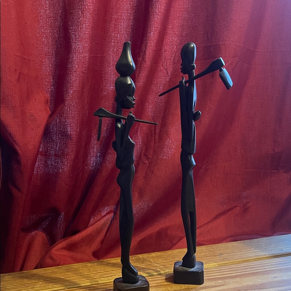 wood carvings Set man & woman tools are removable 12+” hand carved ethnic vibe